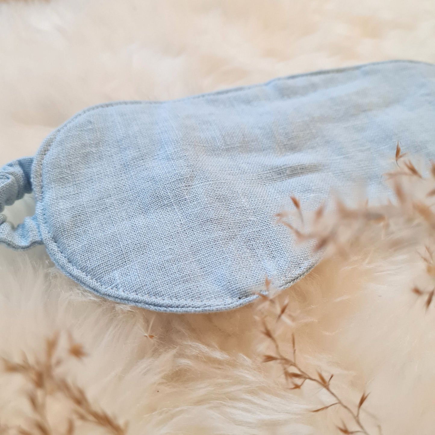 Linen sleep mask, light blue