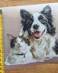 Silityskuva, collie ja kissa