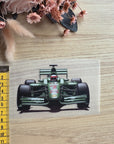 Silityskuva, vihreä formula-auto