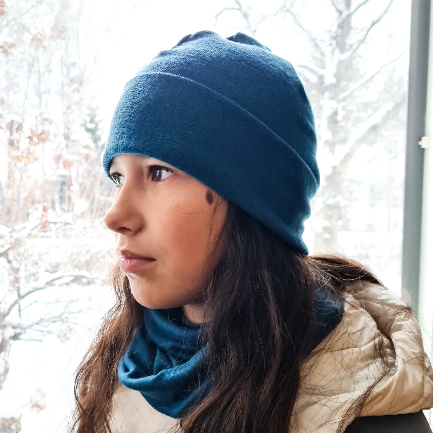Merino wool tube scarf