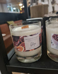 Scented candle, clear glass