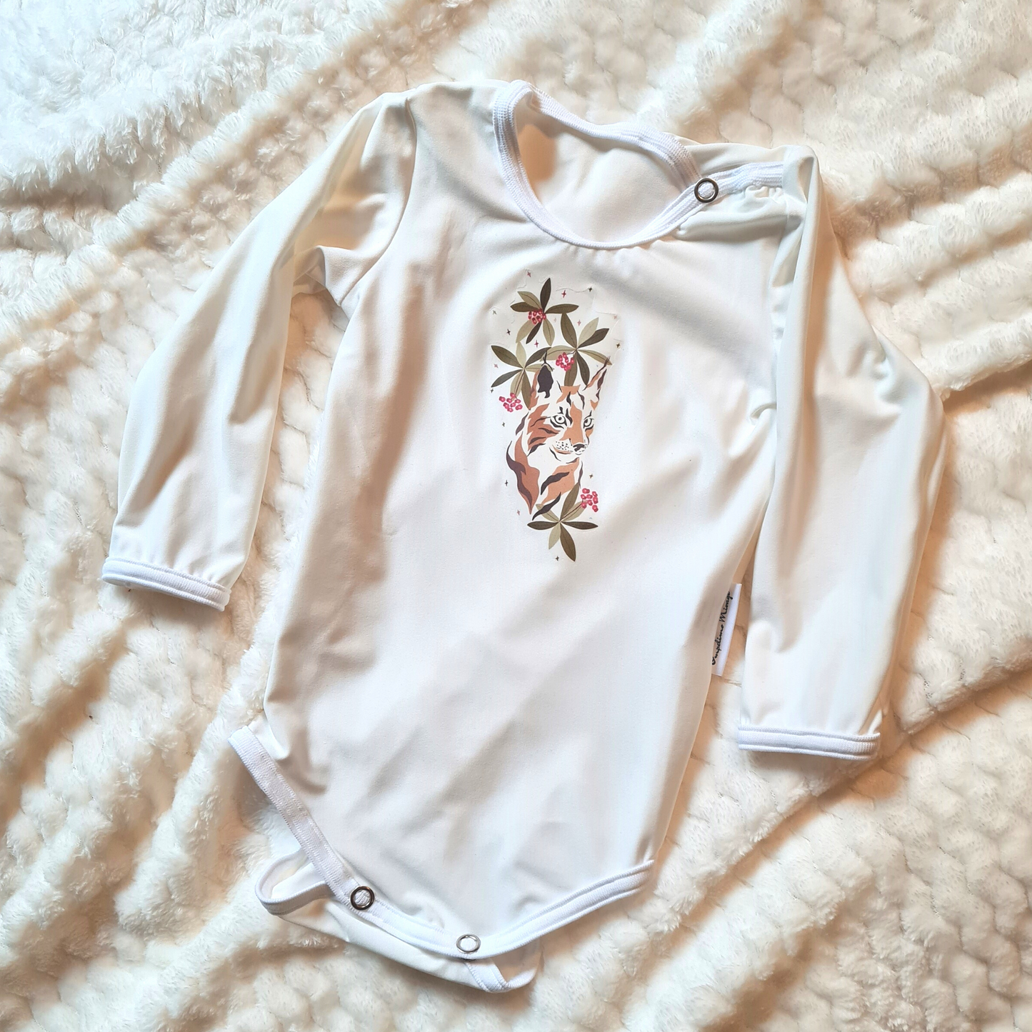 White bodysuit with print