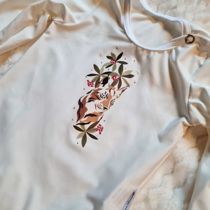 White bodysuit with print