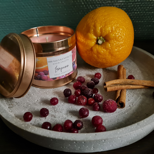Scented candle, rose gold jar