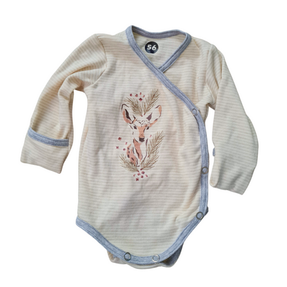 Striped deer wrap bodysuit