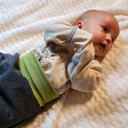 Striped deer wrap bodysuit